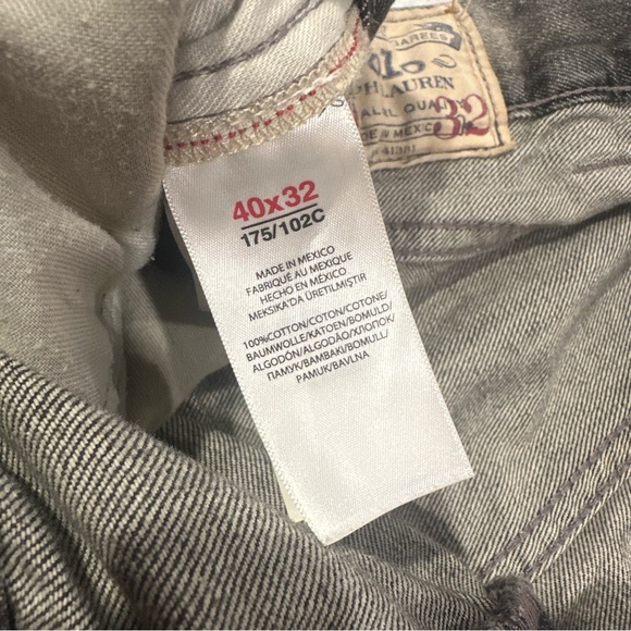 Polo Ralph Lauren 40x32 Men's Gray Straight Leg Distressed Jeans • 100% Cotton - Picture 9 of 14